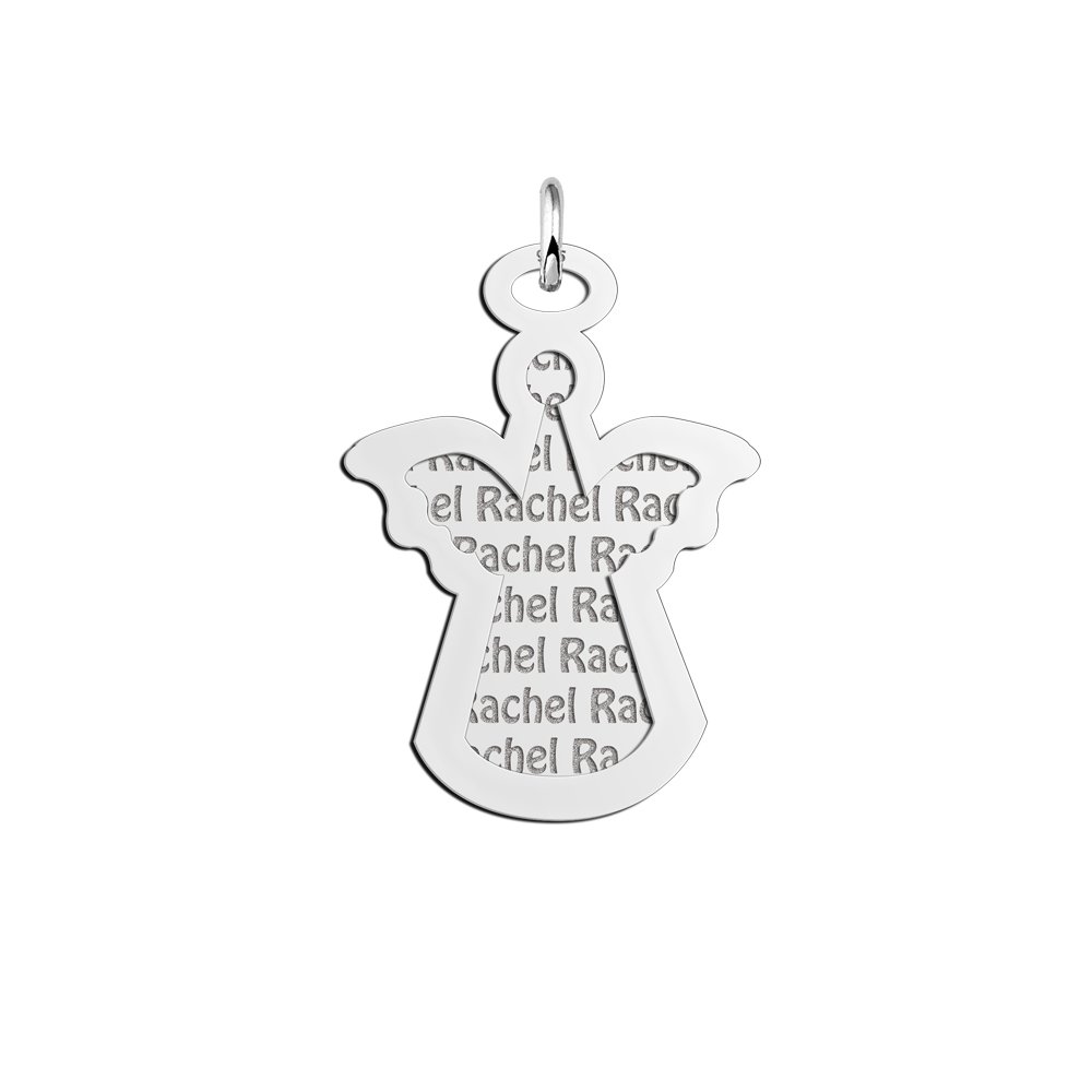 Zilveren naamhanger 2-delig engel | Names4ever - hanger zonder ketting