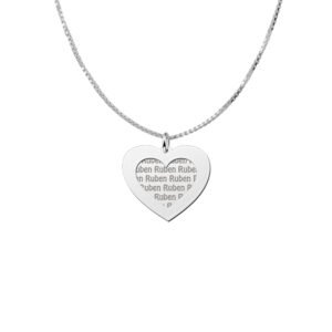 Zilveren naamhanger 2-delig hart | Names4ever - voorbeeld met optionele ketting