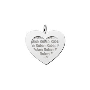 Zilveren naamhanger 2-delig hart | Names4ever - hanger zonder ketting