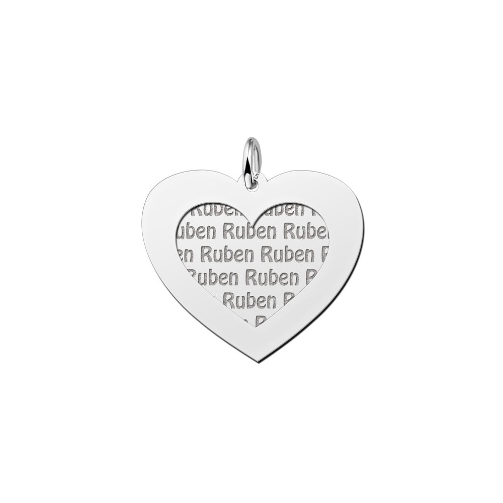 Zilveren naamhanger 2-delig hart | Names4ever - hanger zonder ketting
