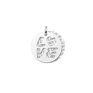 Zilveren naamhanger 2-delig rond Love | Names4ever - hanger zonder ketting