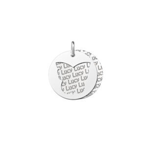 Zilveren naamhanger 2-delig rond vlinder | Names4ever - hanger zonder ketting
