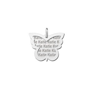 Zilveren naamhanger 2-delig vlinder | Names4ever - hanger zonder ketting
