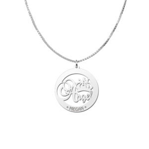 Zilveren naamhanger Angel | Names4ever - voorbeeld met optionele ketting