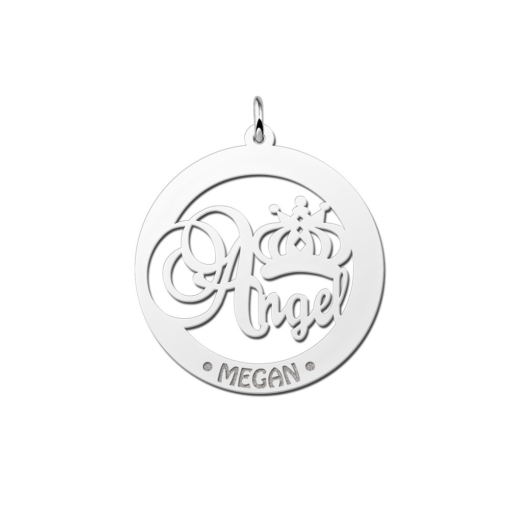 Zilveren naamhanger Angel | Names4ever - hanger zonder ketting