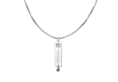 Zilveren naamhanger Horus zirkonia paars | Names4ever - voorbeeld met optionele ketting