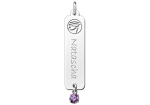 Zilveren naamhanger Horus zirkonia paars | Names4ever - hanger zonder ketting
