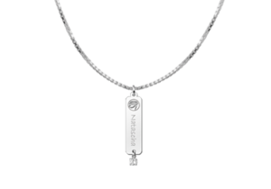 Zilveren naamhanger Horus zirkonia wit | Names4ever - voorbeeld met optionele ketting