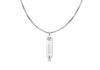 Zilveren naamhanger Horus zirkonia wit | Names4ever - voorbeeld met optionele ketting