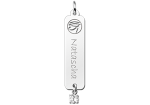 Zilveren naamhanger Horus zirkonia wit | Names4ever - hanger zonder ketting