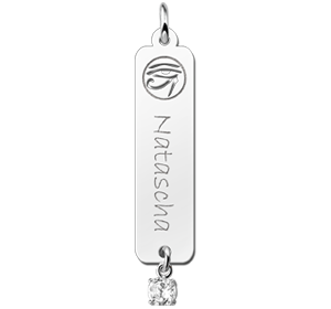 Zilveren naamhanger Horus zirkonia wit | Names4ever - hanger zonder ketting