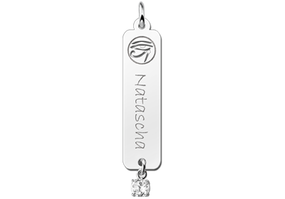 Zilveren naamhanger Horus zirkonia wit | Names4ever - hanger zonder ketting