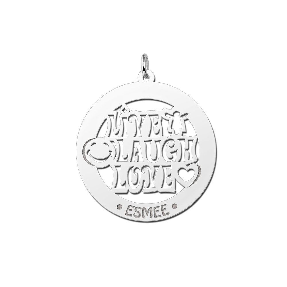 Zilveren naamhanger Laugh 60 | Names4ever - hanger zonder ketting