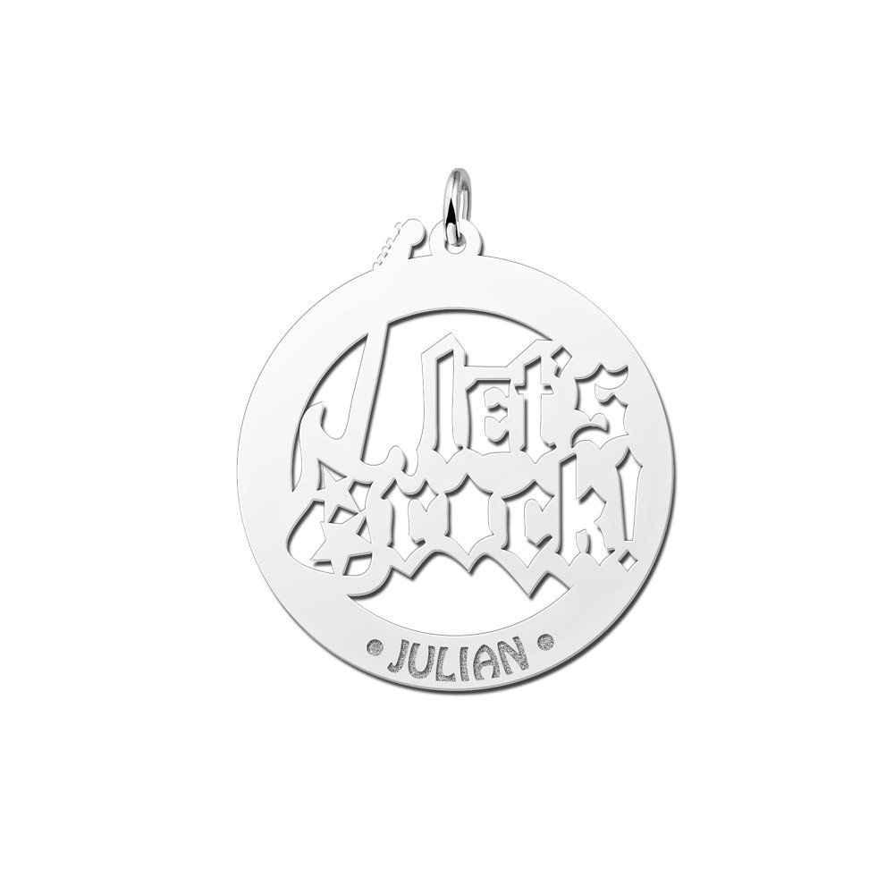Zilveren naamhanger Lets Rock | Names4ever - hanger zonder ketting