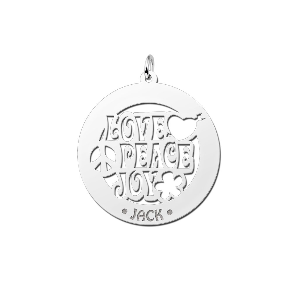 Zilveren naamhanger Love 60 | Names4ever - hanger zonder ketting