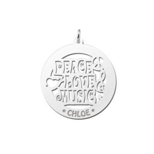 Zilveren naamhanger Music 60 | Names4ever - hanger zonder ketting