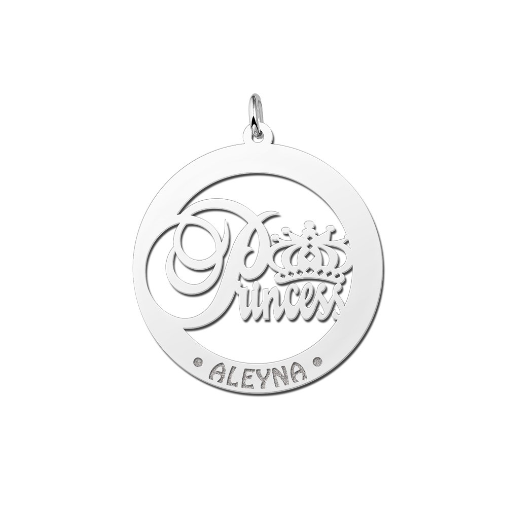 Zilveren naamhanger Princess | Names4ever - hanger zonder ketting