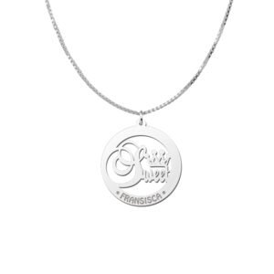 Zilveren naamhanger Sweet | Names4ever - voorbeeld met optionele ketting