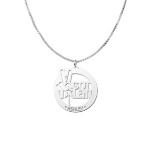 Zilveren naamhanger Talent | Names4ever - voorbeeld met optionele ketting