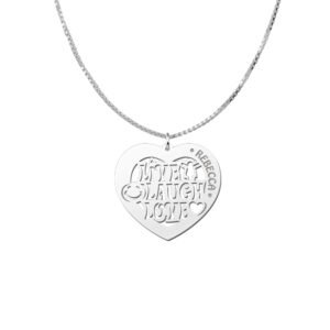 Zilveren hart hanger Love 60 met naam ZNH40 detail