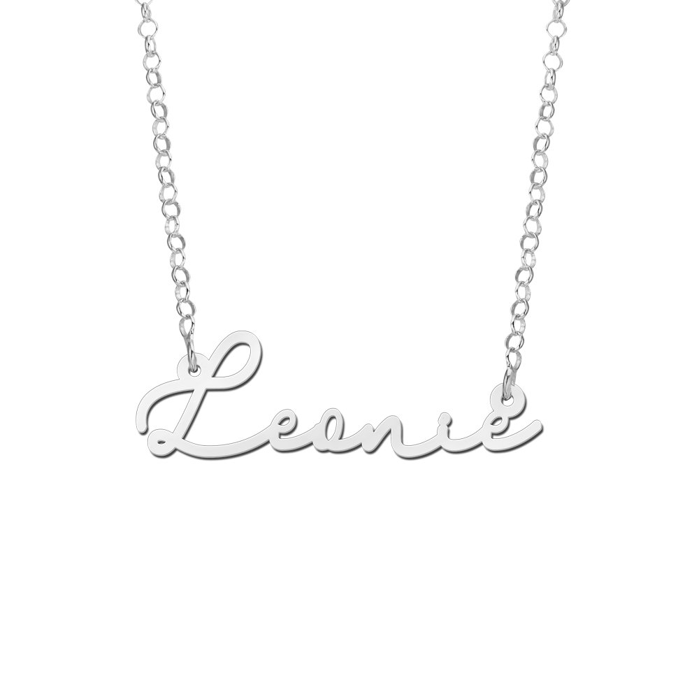 Zilveren Naamketting Leonie | Names4ever - voorbeeldfoto