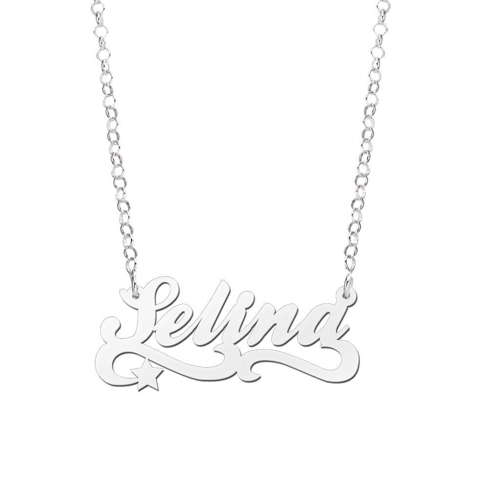 Zilveren Naamketting Selina met Ster | Names4ever - afbeelding 3