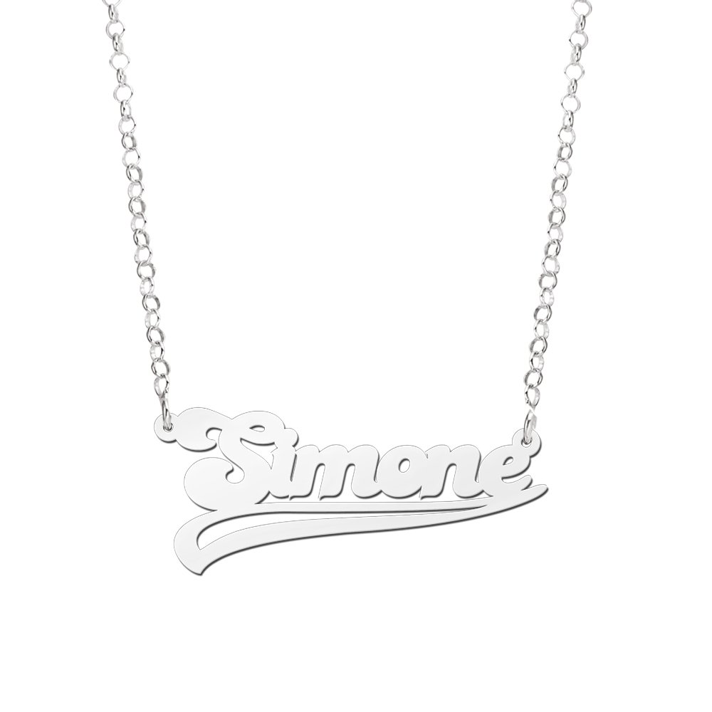 Zilveren Naamketting Simone | Names4ever - afbeelding 3