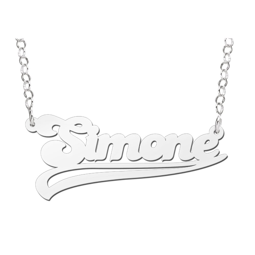 Zilveren Naamketting Simone | Names4ever - voorbeeldfoto