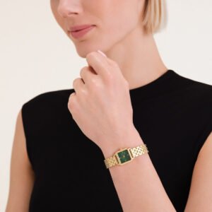 Rosefield Boxelle Emerald horloge – goudkleurig / groen – productfoto 2