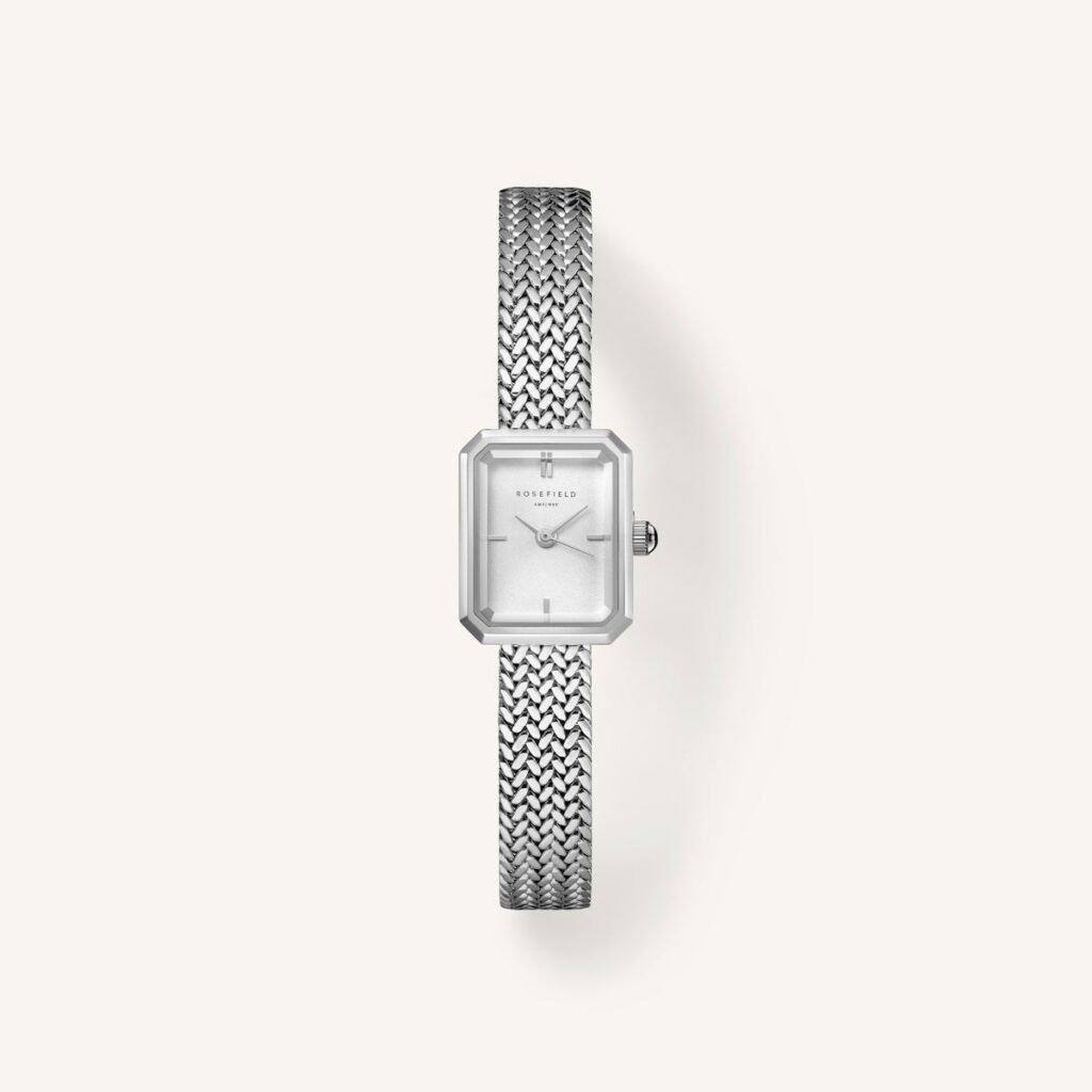 Rosefield Mini Octagon horloge – zilverkleurig – productfoto 1